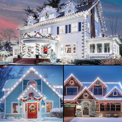 2 Pack White C9 LED Christmas Lights Outdoor (50 Count)