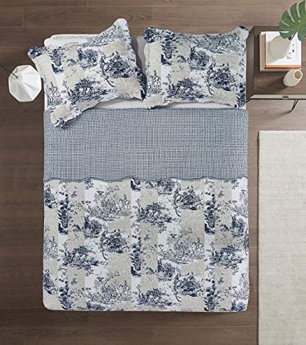 Blue Toile Quilt Set