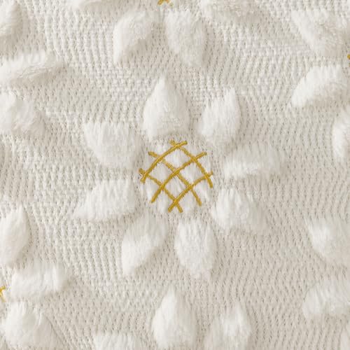 Spring Summer Pillow Covers 12x20 inch Set of 2 White Sunflower (2 Count)