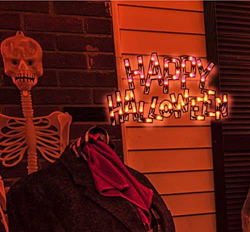17" Lighted Happy Halloween Halloween Window Silhouette Decoration