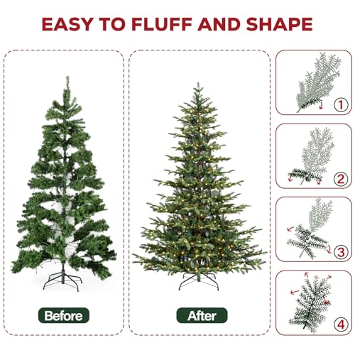 7.5 ft Prelit Sparse Christmas Tree with Realistic PE Foliage