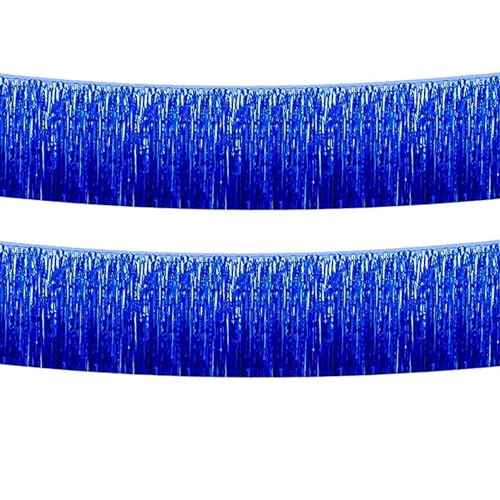 Blue Foil Fringe Garland 10FT 2packs for Parade Float Decorations (20 Foot)
