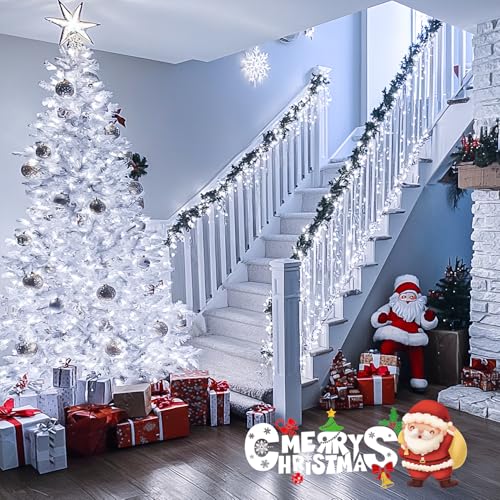 150 LED Connectable White Christmas Lights Indoor for Bedroom (59 Foot)
