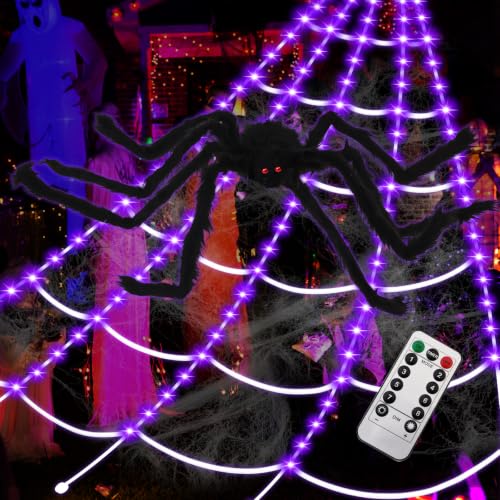 Spider Webs Halloween Decorations (Purple / 16.4Ft)