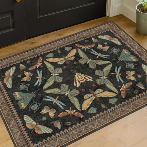 Small Black Entryway Rug (6 Sq Ft)