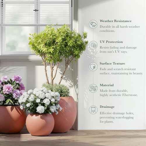 Premium Mt Sherman Fiberstone Sphere Planter for Indoor Outdoor Use
