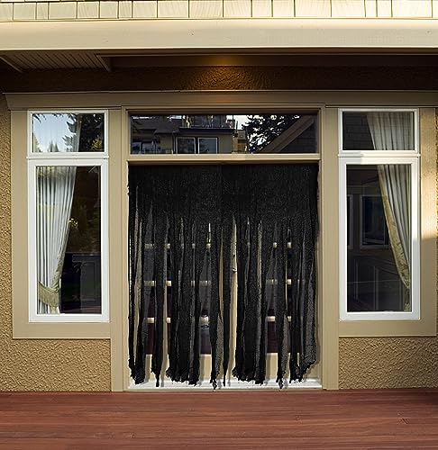 2 Pcs Halloween Black Doorway Curtain