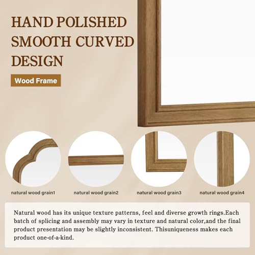 28" x 40" Wood Bathroom Mirror for Wall Mounted
