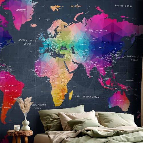 Wall Mural World Map 116"x83" (66.41 Sq Ft)