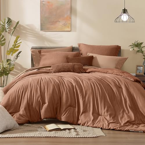 Oversized King Comforter Set 7 Pieces Autumn Leaf Bed in a Bag
