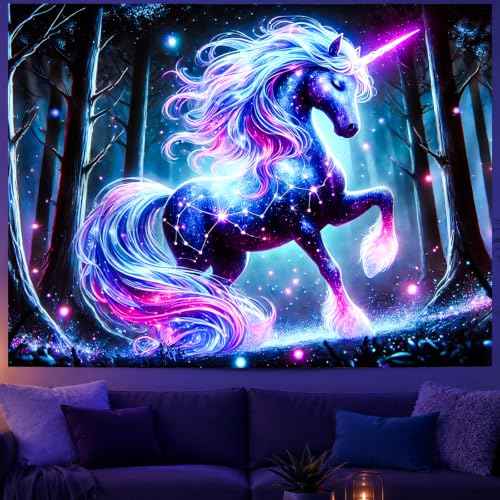 Blacklight Tapestry Fluorescent Glow UV Backdrop 78 x 59 Inch