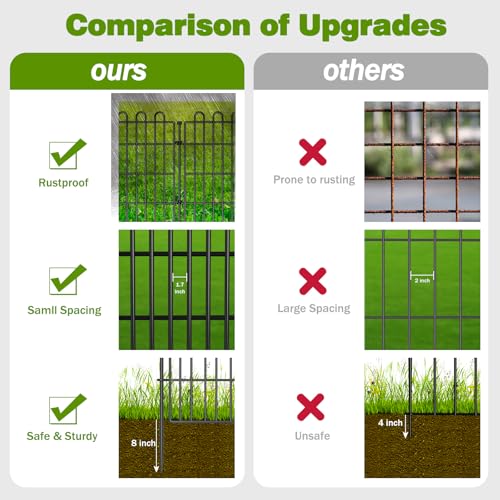 Garden Fence Outdoor for Yard with Gate