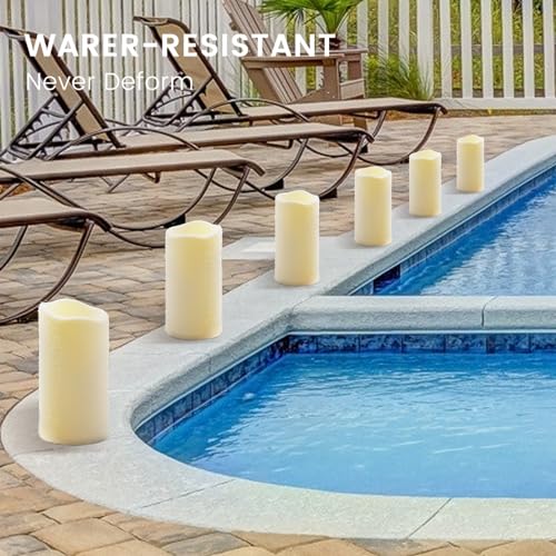 9PACK Outdoor Plastic flameless Candles with Remote Control and Timer (9 Count)