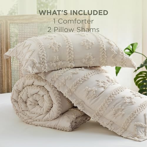 Tufted Boho Comforter Set California King Size