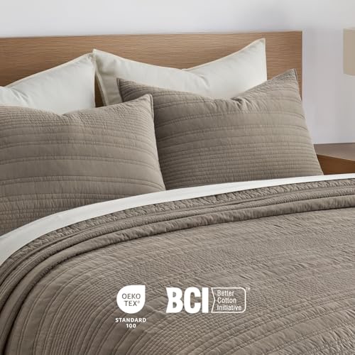 HOME 100% Cotton Modern Lines Quilt Set Queen Size