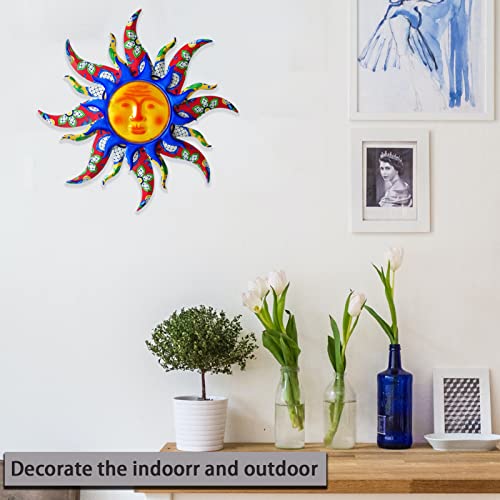 Sun Metal Wall Art Outdoor Decor Living Room Bedroom Porch Fence Garden