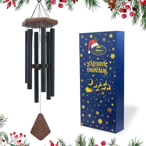 Wind Chimes for Outside 30 inch Black Box Chime Decor Outdoor