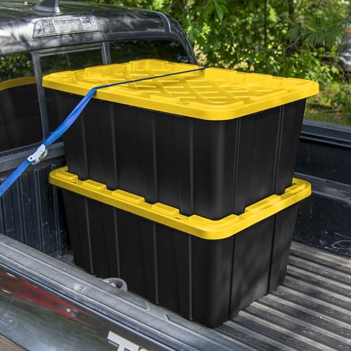 Industrial Storage Tote with Lids for Garage (16 Count)