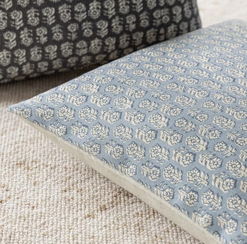 Decorative Floral Print Throw Pillow Covers 18×18 Powder Blue (2 Count)