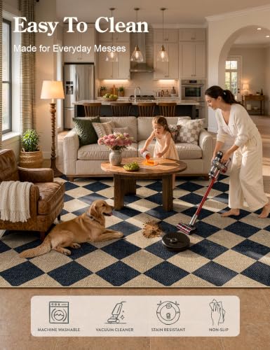 Checkered Easy Jute 5x7 Area Rugs