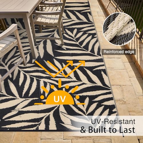 Outdoor Rug 6x9 ft Waterproof Reversible Leaf Mat (54 Sq Ft)