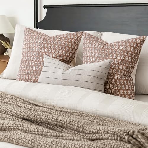 Floral Print Throw Pillow Covers 22×22 Inch (2 Count)
