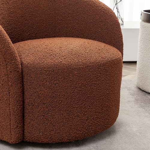 34" W No Assembly Boucle Swivel Barrel Chairs Set of 2 (2 Count)
