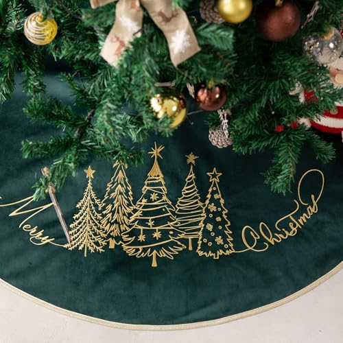 50 Inch Green Velvet Christmas Tree Skirt