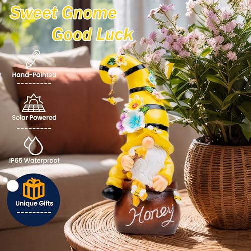 13" Garden Solar Spring Gnomes Statues Outdoor