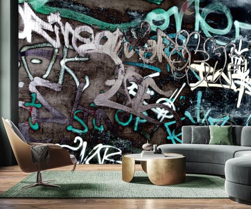 Black and White Art Graffiti Wallpaper wall murals for Bathroom 159"x107"