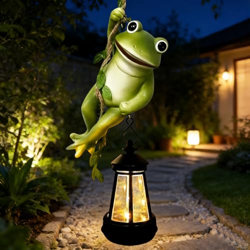 Solar Frogs Outdoor Garden Statues