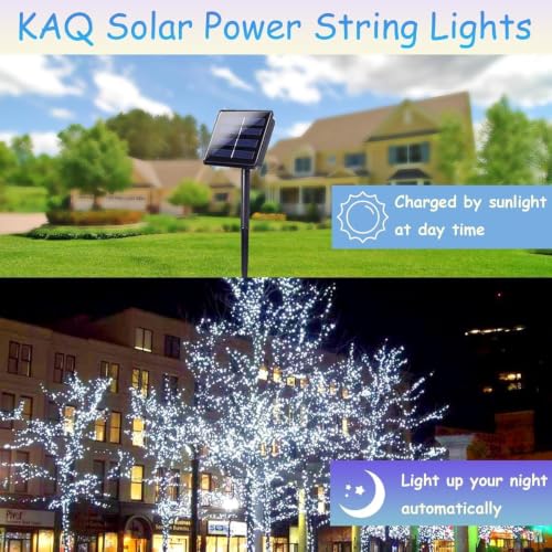 6pack 600LED Solar String Lights Outdoor Waterproof Cool White (2 Count)