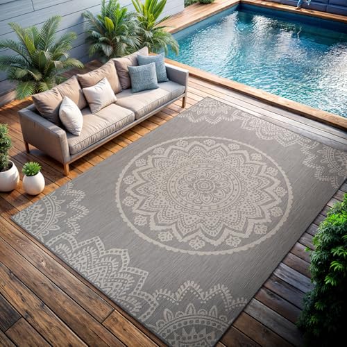 Outdoor Rug 10x14 Modern Area Rugs for Large Indoor and Outdoor Patios and Porches