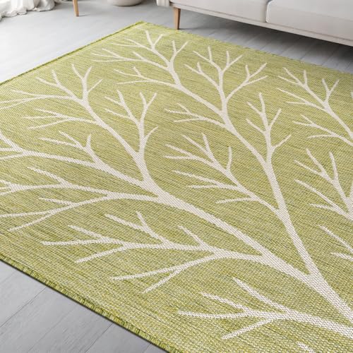 Washable Indoor Outdoor Rug 5x7 Modern Area Rugs Branch Pattern Non Shedding Waterproof Easy Clean Patio Deck Porch Living Room Bedroom Garden RV (35 Sq Ft)
