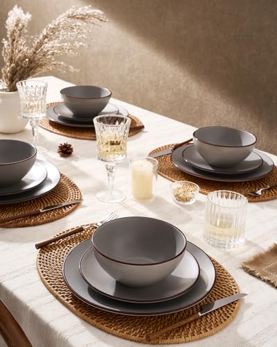Venus Stoneware Dinnerware Sets with Pasta Bowls (16 Count)