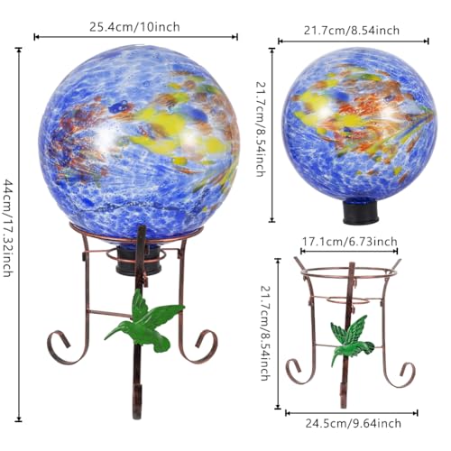 10" Diameter Garden Gazing Balls with Metal Stand for Garden