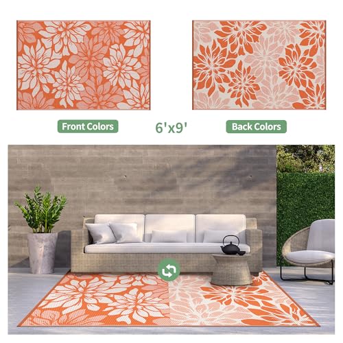 Outdoor Rug Waterproof Plastic Rugs for Patio (54 Sq Ft)
