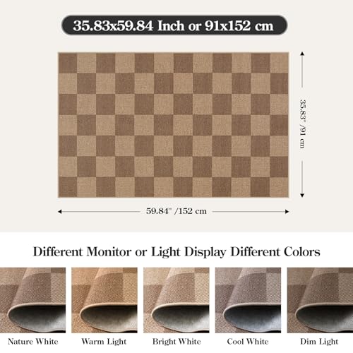 Checkered Easy Jute 3x5 Outdoor Rug