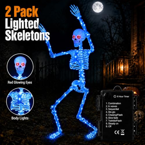 Halloween Decorations Outdoor Skeletons Set (Blue)