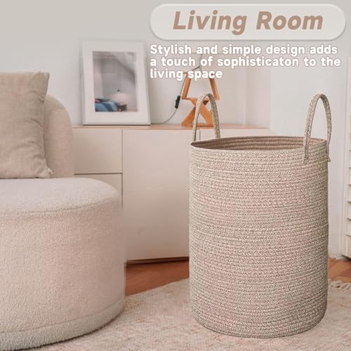100L Cotton Rope Laundry Basket Hamper