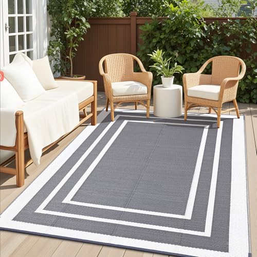 Outdoor Rug 9x12 ft Waterproof Reversible Mat