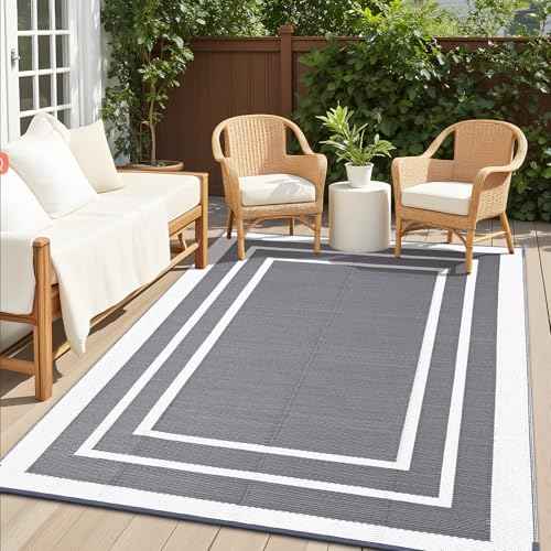 Outdoor Rug 6x9 ft Waterproof Reversible Mat