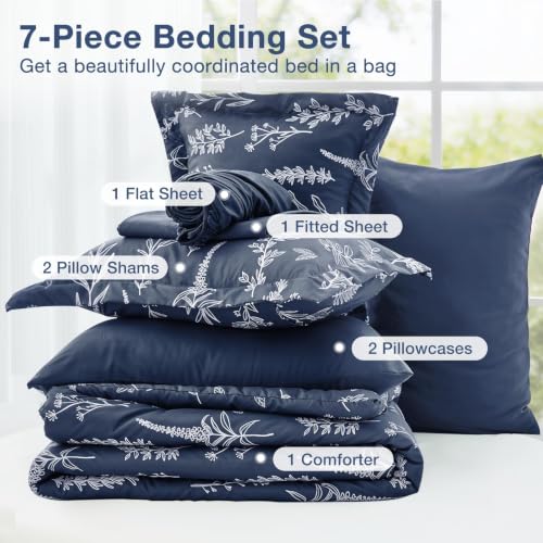 Navy Blue Cal King Comforter Set