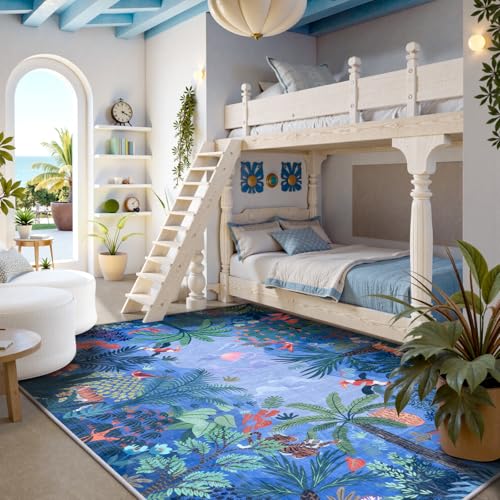 Washable Bedroom Rug 8x10 Under Bed (80 Sq Ft)