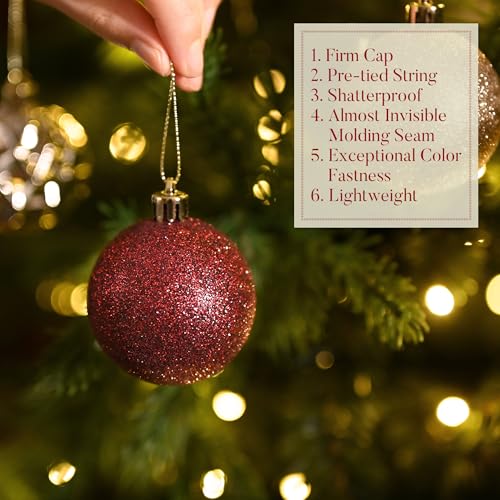 50ct Christmas Tree Decorations Ball Ornaments 2.36 Inches (50 Count)