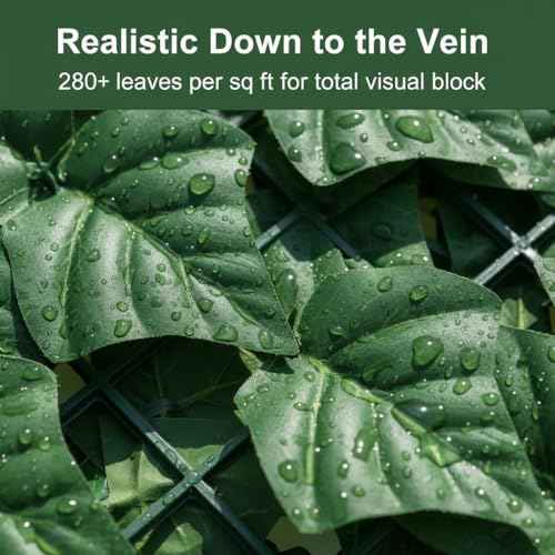 Faux Ivy Privacy Fence Screen Outdoor Expandable Artificial Greenery Roll Fake Hedge Wall Patio Green Plastic Leaf Plant Vine Grass Panels Gate Covering for Garden Yard Balcony (65 Sq Ft)