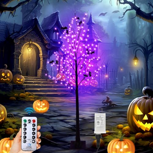 Halloween Lighted Tree with 260 LED Lights (purple(diy))
