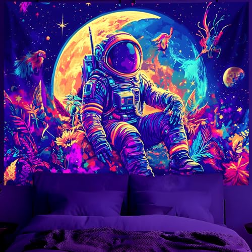 Astronaut Space Blacklight Tapestry 79"x59"