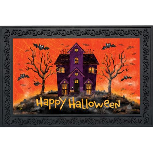 Halloween Doormat 30x18 Indoor Outdoor Spooky House for Halloween Doormat (3.75 Sq Ft)