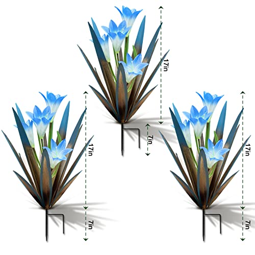 Metal Agave Plant Outdoor Decoration Lily Mexican Yard Art Garden Statue (3 Count)
